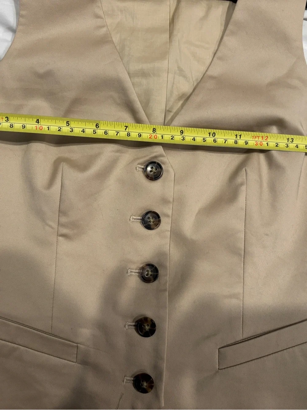 J. Crew Limited-edition slim-fit vest Beige Size Zero 98% Cotton Fully Lined